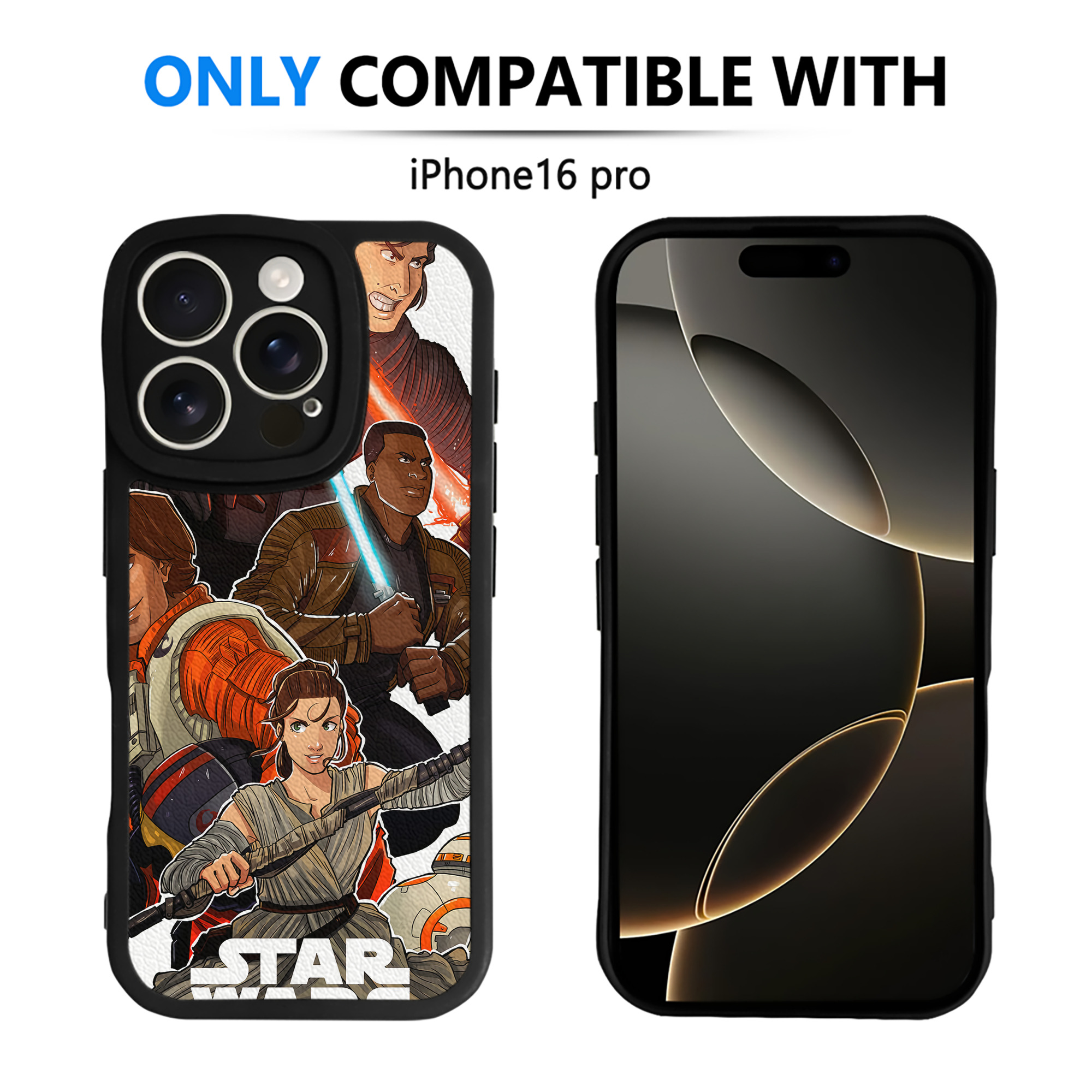 （画像用） スター・ウォーズ Star Wars 【iPhone 16シリーズ対応】シリコンスマホケース（レザー調） 材質：シリコン